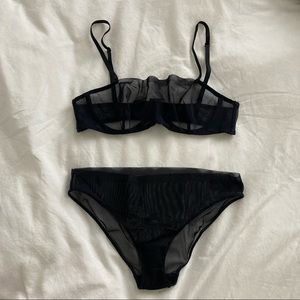 Balconette bralette and mesh panty set - COS